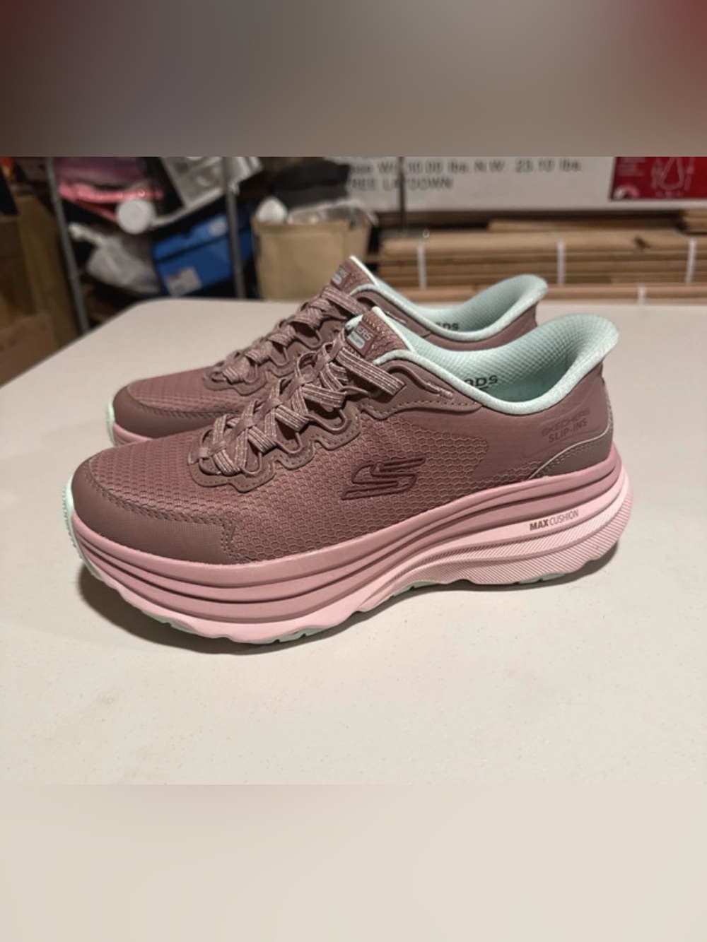 Skechers Women’s Dusty Rose Platform Sneakers with Pink Sole